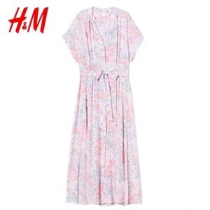H&M Shabby Chic Dress Peasant Cottagecore Coastal Coquette Maxi Floral